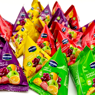 韩国风味综合水果味QQ糖芒果苹果葡萄草莓味混合果汁软糖360g喜糖
