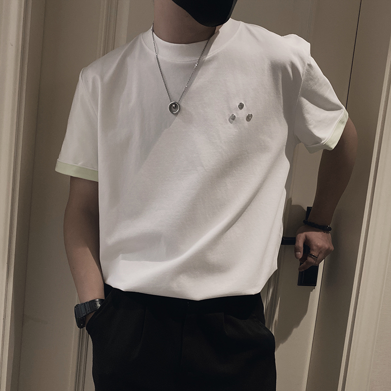 白色体恤夏季休闲潮流百搭男装
