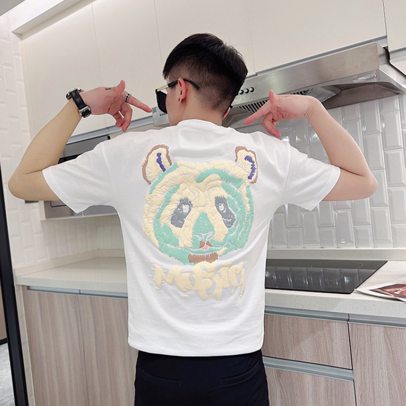 短袖卡通t恤印花韩版男装
