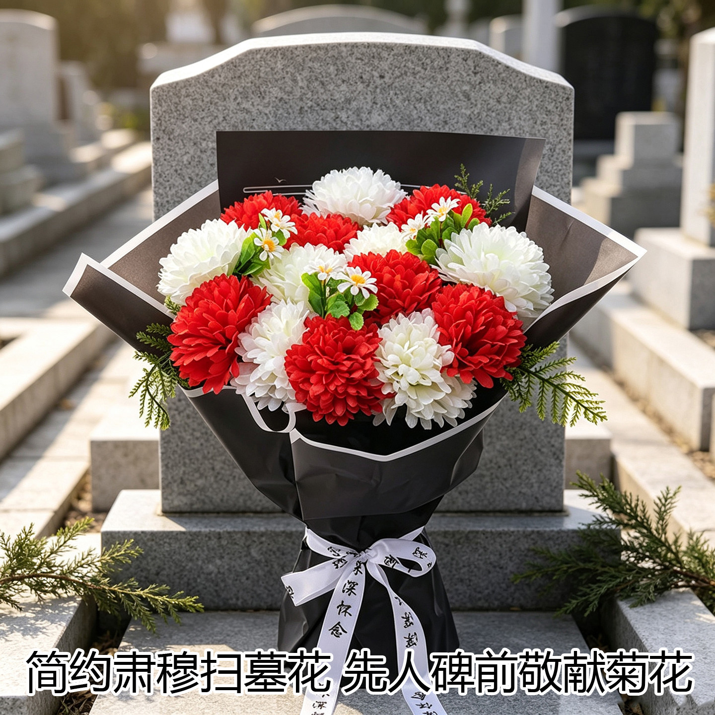 清明祭扫仿真花束墓碑祭奠装饰