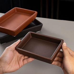 紫砂通用花盆托盘园艺加高托盘长方形接水盘盆景盆栽防漏花盆底座