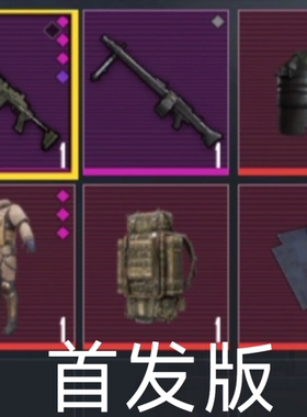 PUBG地铁装备——首发版=六套+精妹mk14+mg3+黑卡+辐射板