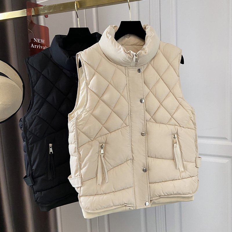 百搭立领口袋马夹爆款