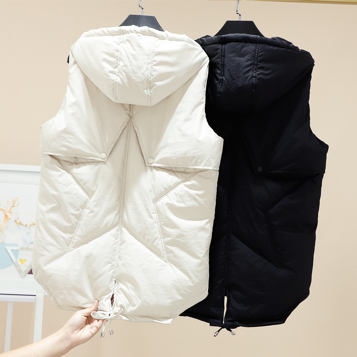 羽绒棉马甲女中长款2020秋冬季新款韩版宽松时尚休闲棉服马夹坎肩
