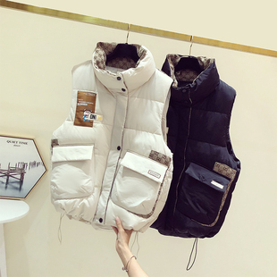 新款 上新百搭立领羽绒棉马甲女2024秋冬加厚设计别致坎肩上衣背心