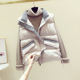 条纹格子无袖 秋冬韩版 坎肩外套马夹潮 短款 羽绒棉马甲女2025年新款