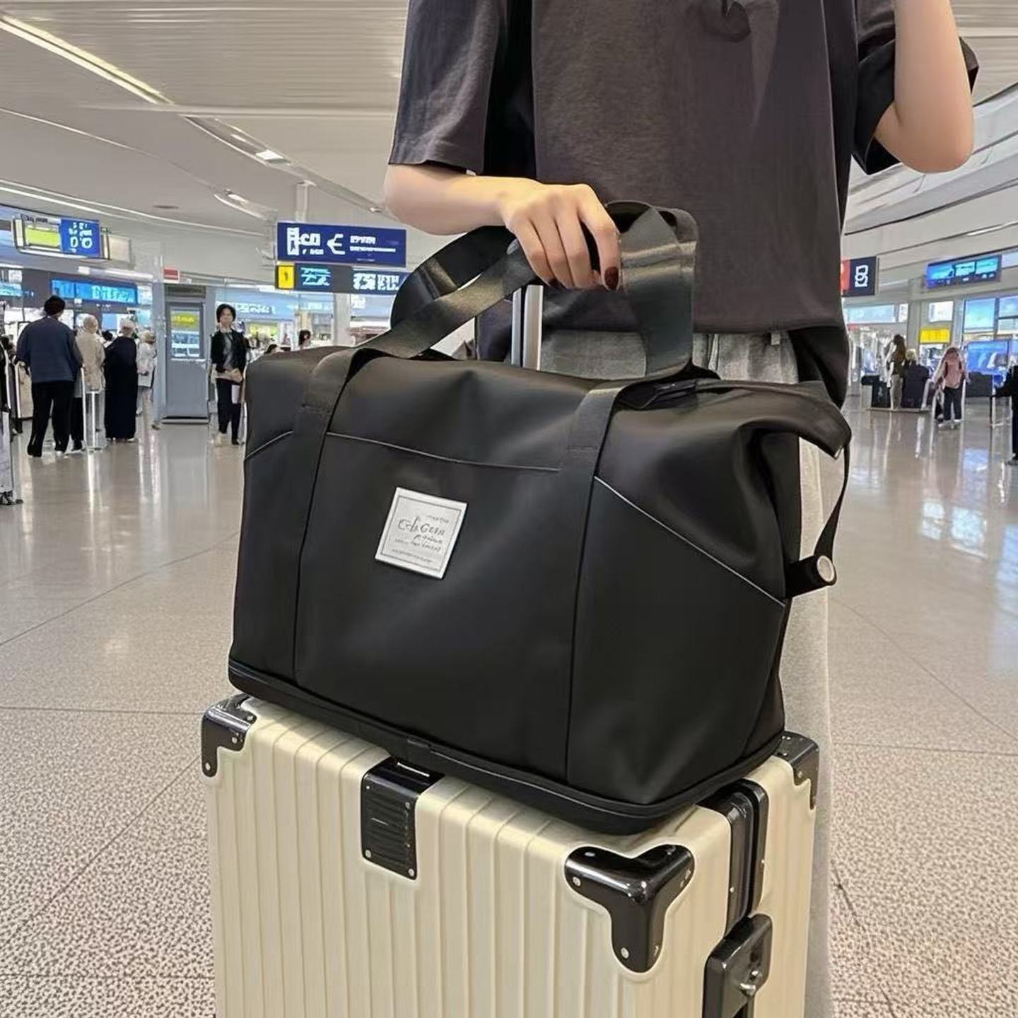 可套拉杆箱上的旅行包女大容量配包短途旅游轻便手提行李包收纳袋