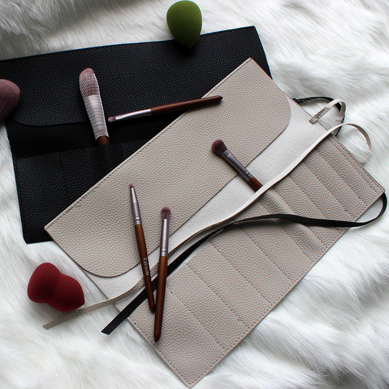 PU皮化妆刷收纳包卷袋便携款折叠化妆刷包眼影刷收纳袋美妆工具包