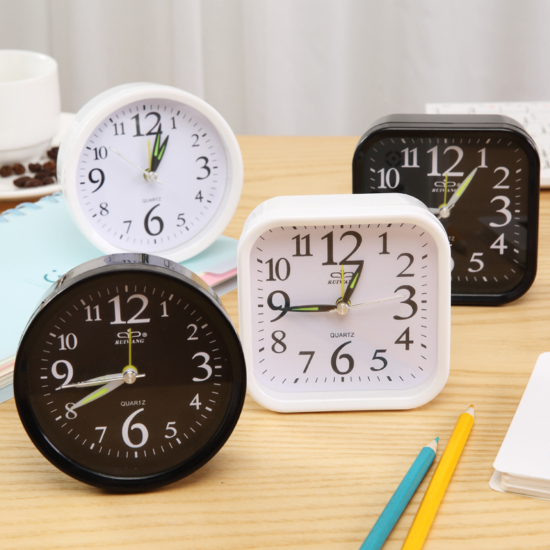 桌摆定时座钟儿童床头闹铃小闹钟老人专用圆形简约学生宿舍大字钟