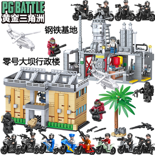爆款三角洲行动零号大坝行政楼装备七级甲威龙男孩子积木拼装玩具
