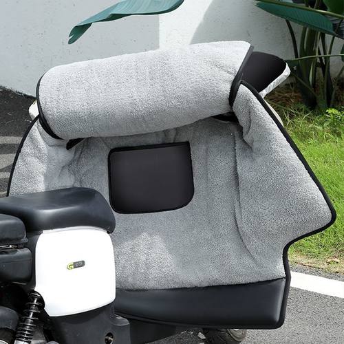 电动车挡风被秋冬季加厚加绒电瓶摩托车加宽加大防风罩风挡防水罩