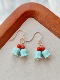 天然蒙古绿松铃兰耳环南红耳坠蓝绿珠宝气质名媛甜美百搭进口耳钩