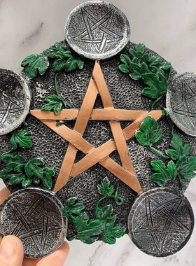 五芒星底座六星盘球座跨境货源 水晶球树脂底座 矿标原石底座