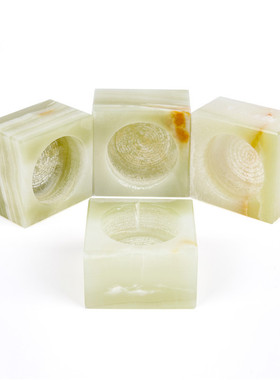 阿富汗玉条纹方形圆形方型烛台大理石婚庆家居装饰桌面摆件水晶