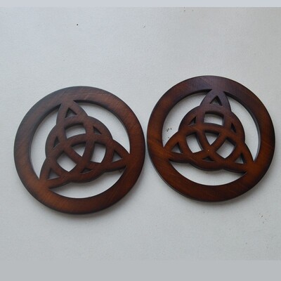 摆件木制凯尔特结WOODEN ALTAR TILE 木垫子杯垫 Wicca拍照道具