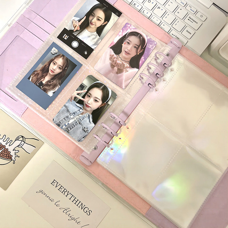 A5 레인보우 레이저 스타 카드 페이지 구카 포토 앨범 내부 페이지 아이돌 앨범 포토 카드 엽서 수납 앨범 루스 리프