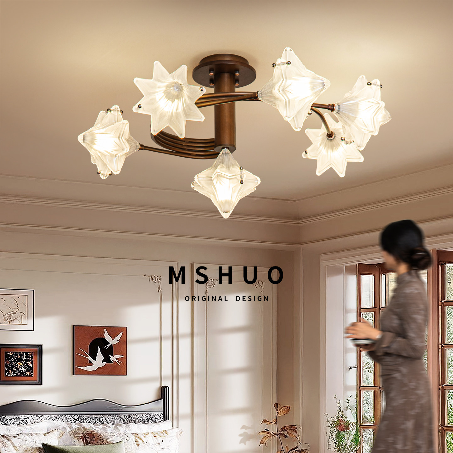 卧室吸顶灯中古风复古法式主卧房间灯现代简约大气书房衣帽间灯具,家装灯饰光源,餐厅/卧室/书房吸顶灯,淘宝优惠券,粉丝福利购,淘宝优惠卷