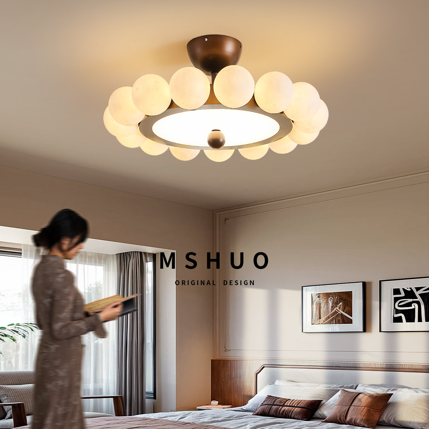 现代简约美式复古高级感卧室灯