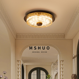 走廊过道灯复古中古风法式阳台玄关吸顶灯现代简约大气中山灯具