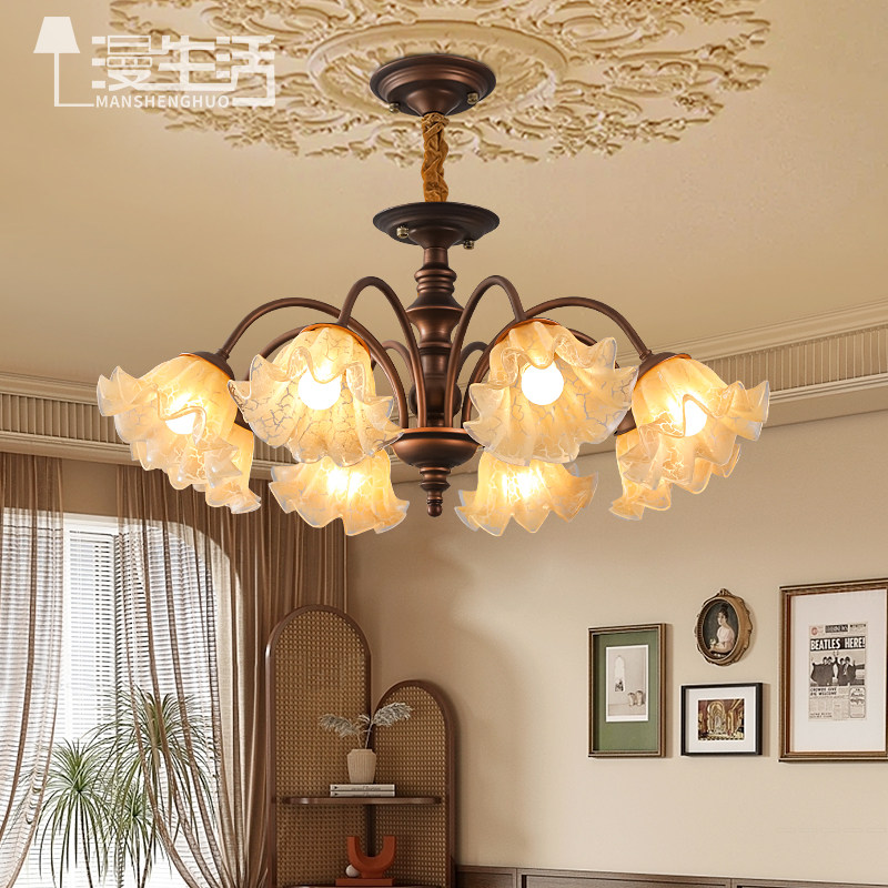 美式吊灯客厅灯2025新款设计感复古大厅主灯中古高级感大气卧室灯,家装灯饰光源,客厅吊灯,淘宝优惠券,粉丝福利购,淘宝优惠卷