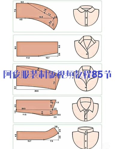 阿俊服装制版视频教程85节详细视频讲解服装原型袖子原理领子结构