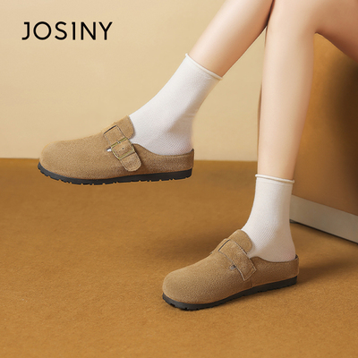 卓诗尼2025新款休闲包头半拖鞋