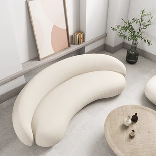 奶油风弧形沙发julep月亮小户型设计师网红半圆弧法式腰果客厅ins