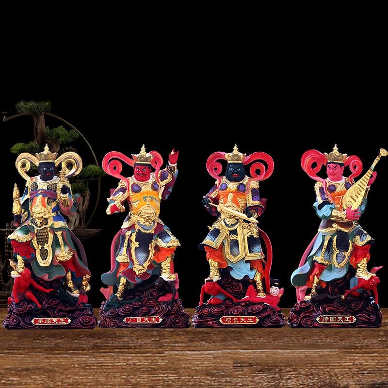 四大天王佛像12寸广目多闻增长持国天王16寸树脂四大金刚护法神像