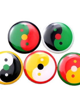 潘氏黄铜版2.2CM印刷滴胶手机贴万字福三元太极两元太极贴自粘胶