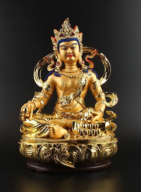 黄财神佛像神像藏传密宗财神菩萨如法庄严佛树脂家用佛堂摆件佛像