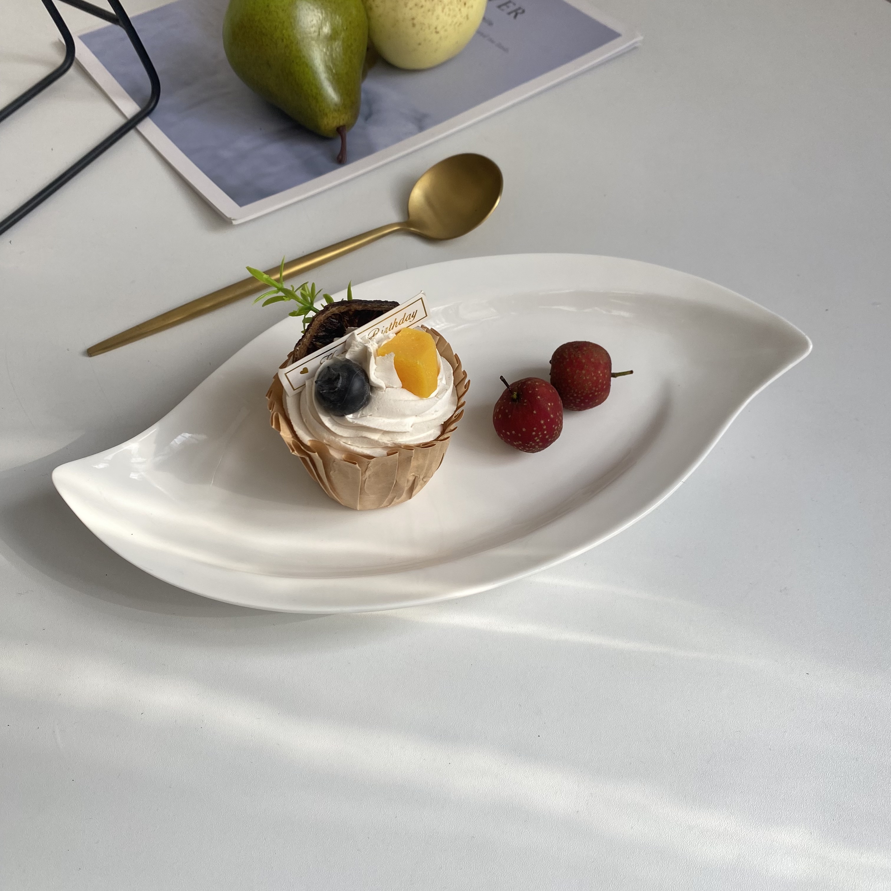 出口尾单 白色陶瓷鱼盘酒店餐具蒸鱼盘子陶瓷海鲜刺身盘深盘家用