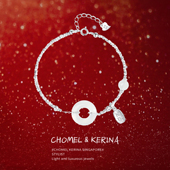 「碎银平安扣」新中式 玉髓纯银手链女生轻奢小众精致高级生日礼物