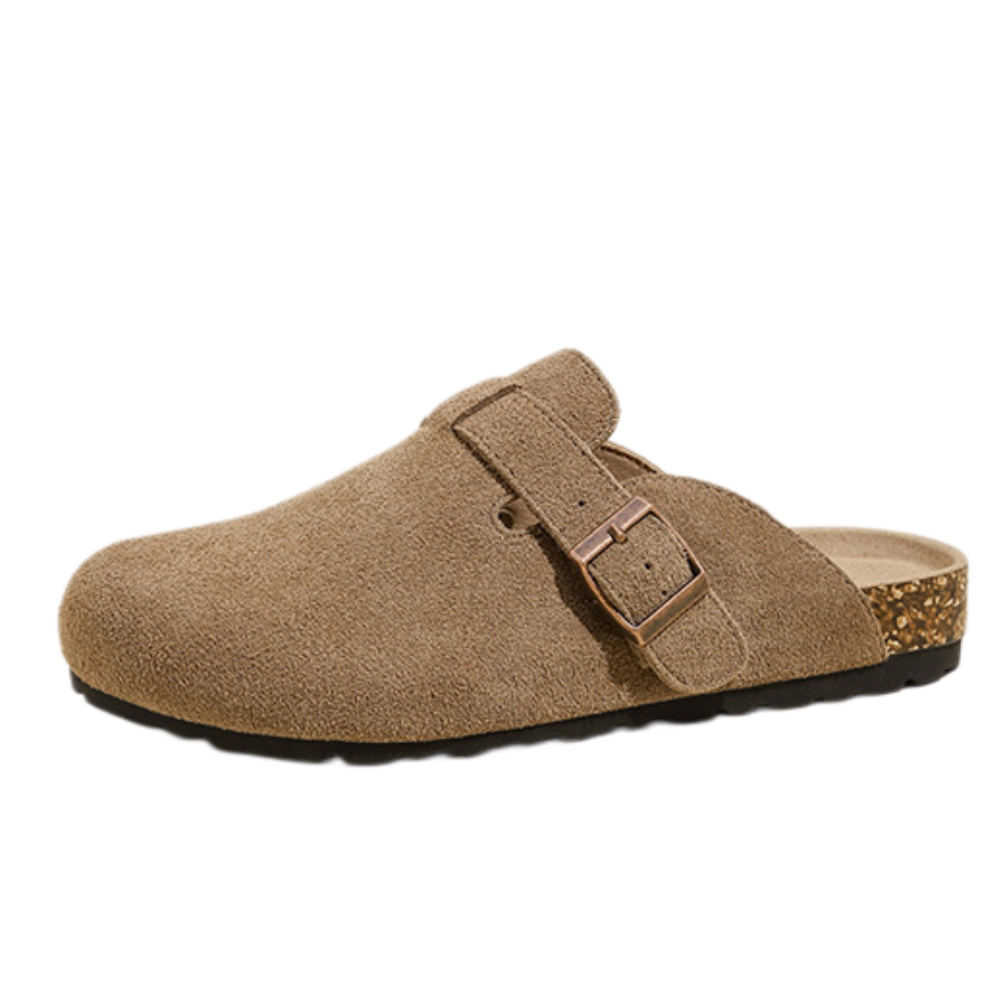 软木底防滑牛皮包头时尚休闲情侣款真皮勃肯鞋男女半拖鞋春夏凉鞋