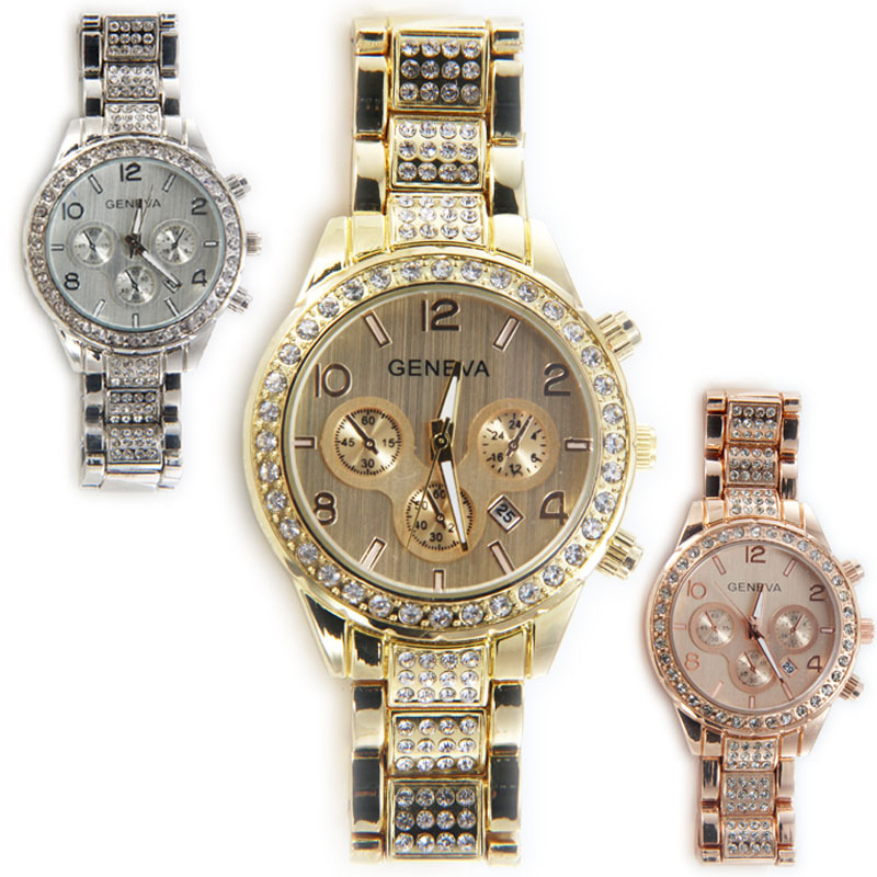 Watches Women Hot Luxury Brand Full Steel Diamond Date Clock 手表 国产腕表 原图主图