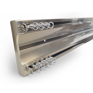 加厚窗帘轨道特厚坚美铝合金连体轨道静音滑轮双轨纱帘布帘直轨