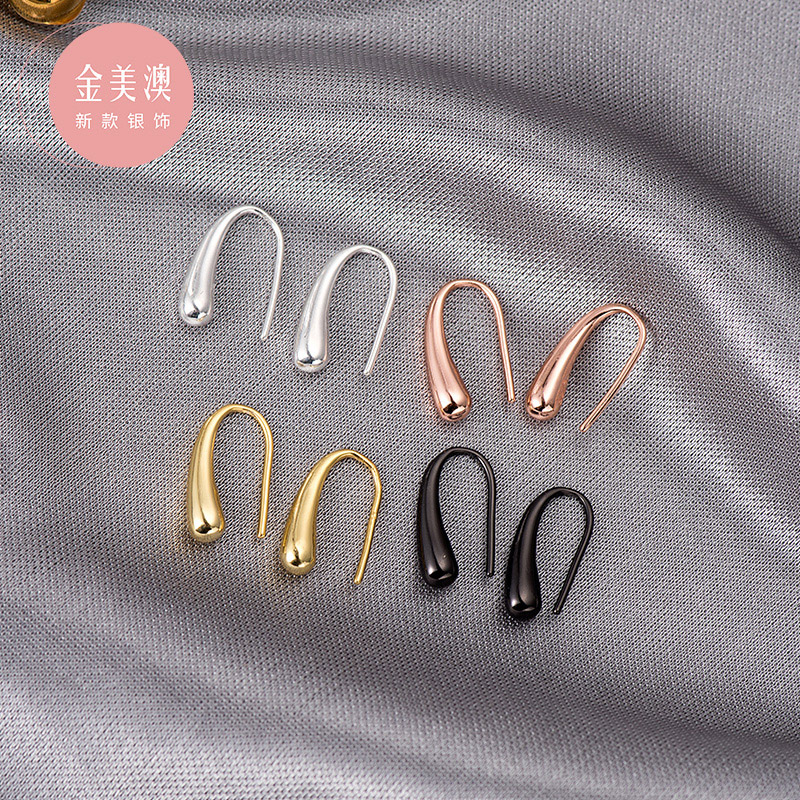 【通体银】水滴耳钩女