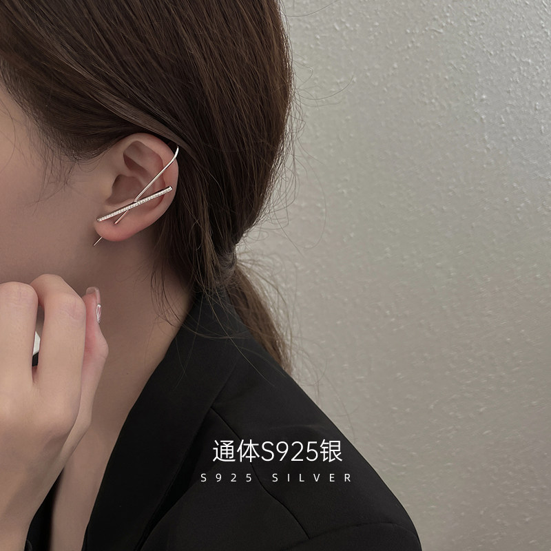金美澳纯银穿刺耳环耳夹一体小众高级感耳钉耳钩耳骨2026新款潮女