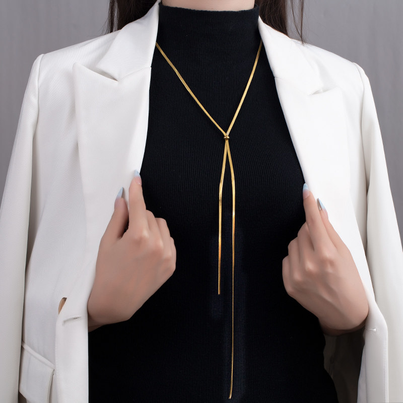 金美澳长款毛衣链项链女2026新款时尚轻奢高级感大气高档精致配饰
