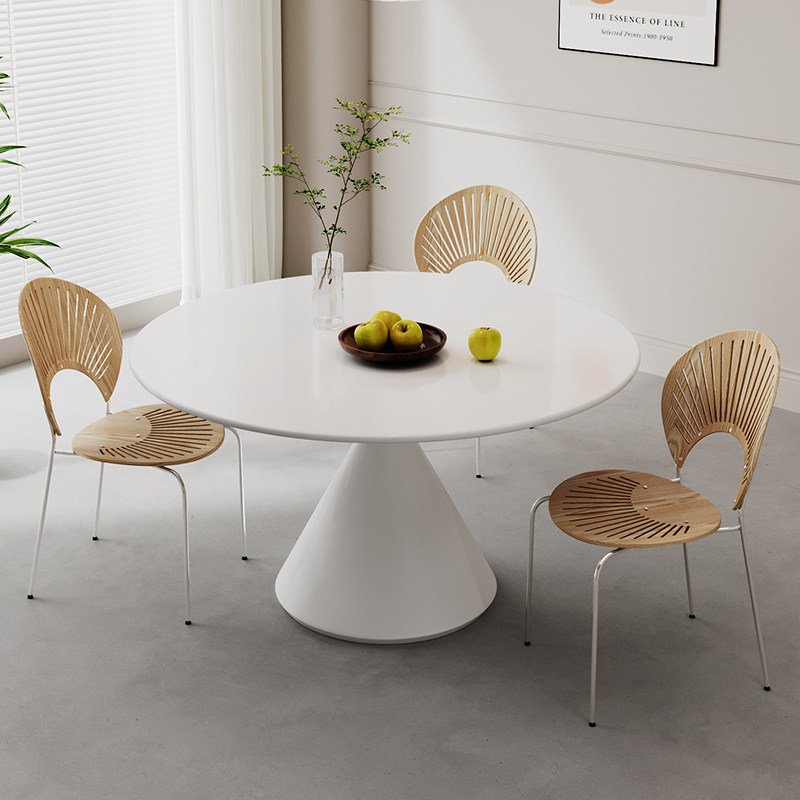 奶油风沙漏圆形可推拉纯色岩板餐厅圆桌家用办公洽谈网红茶几组合,住宅家具,岩板餐桌,淘宝优惠券,粉丝福利购,淘宝优惠卷