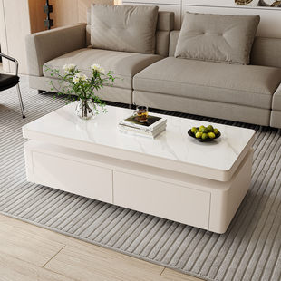 现代简约长方形岩板茶几客厅家用2025年新款小户型茶几轻奢高级感