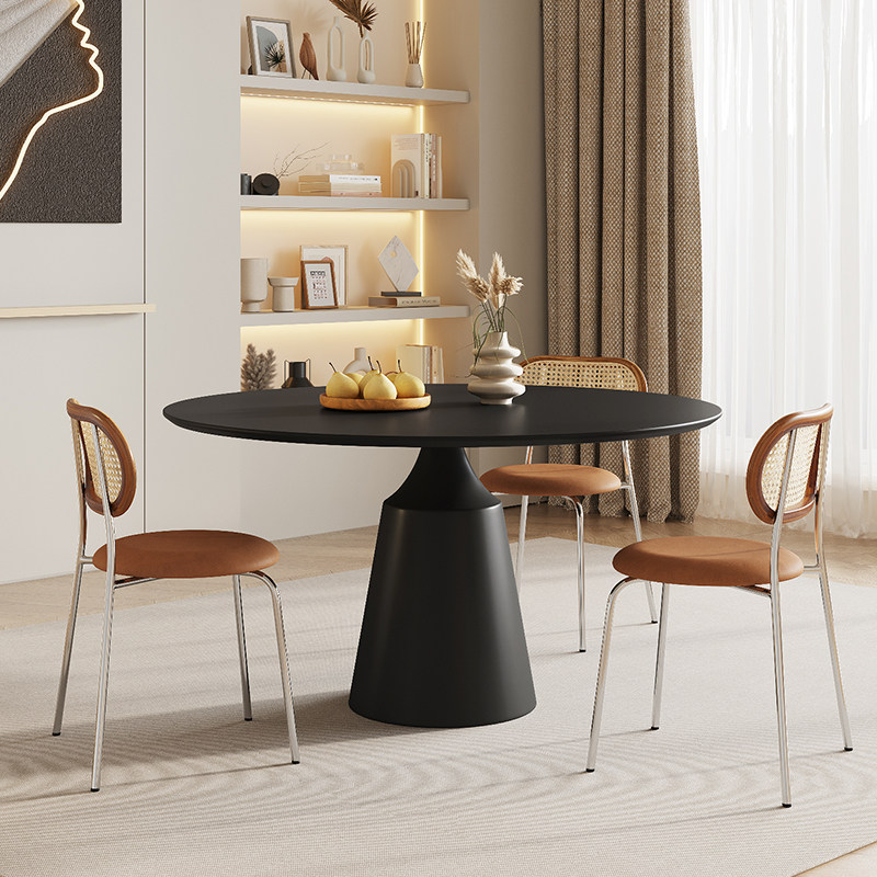 意式轻奢岩板圆形餐桌洽谈桌小红书家用小户型现代简约高端饭桌子,住宅家具,岩板餐桌,淘宝优惠券,粉丝福利购,淘宝优惠卷