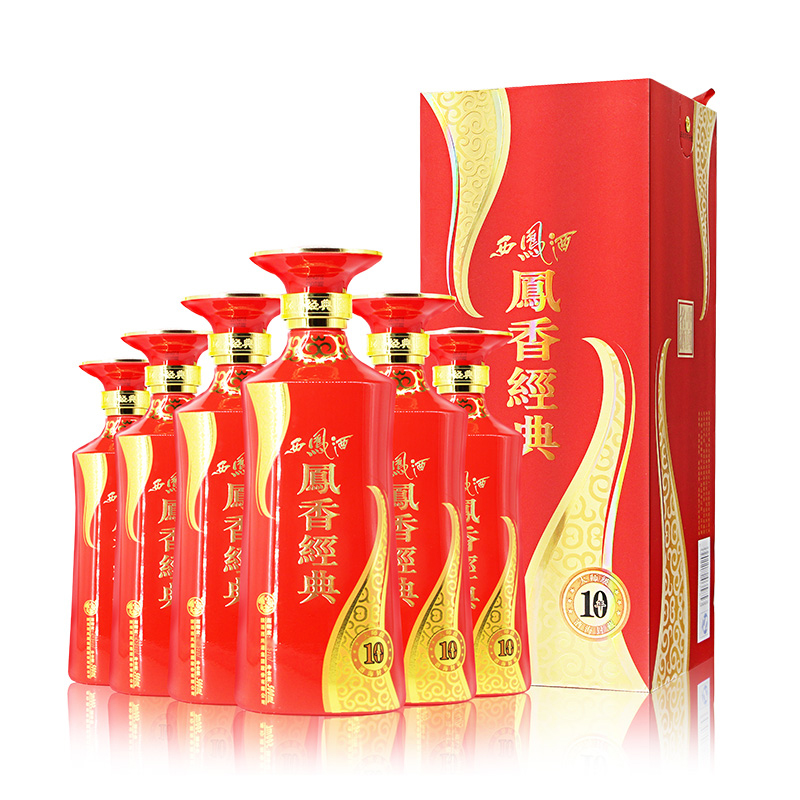 西凤老酒凤香经典10年45度整箱6瓶婚宴喜酒粮食酒凤香型白酒