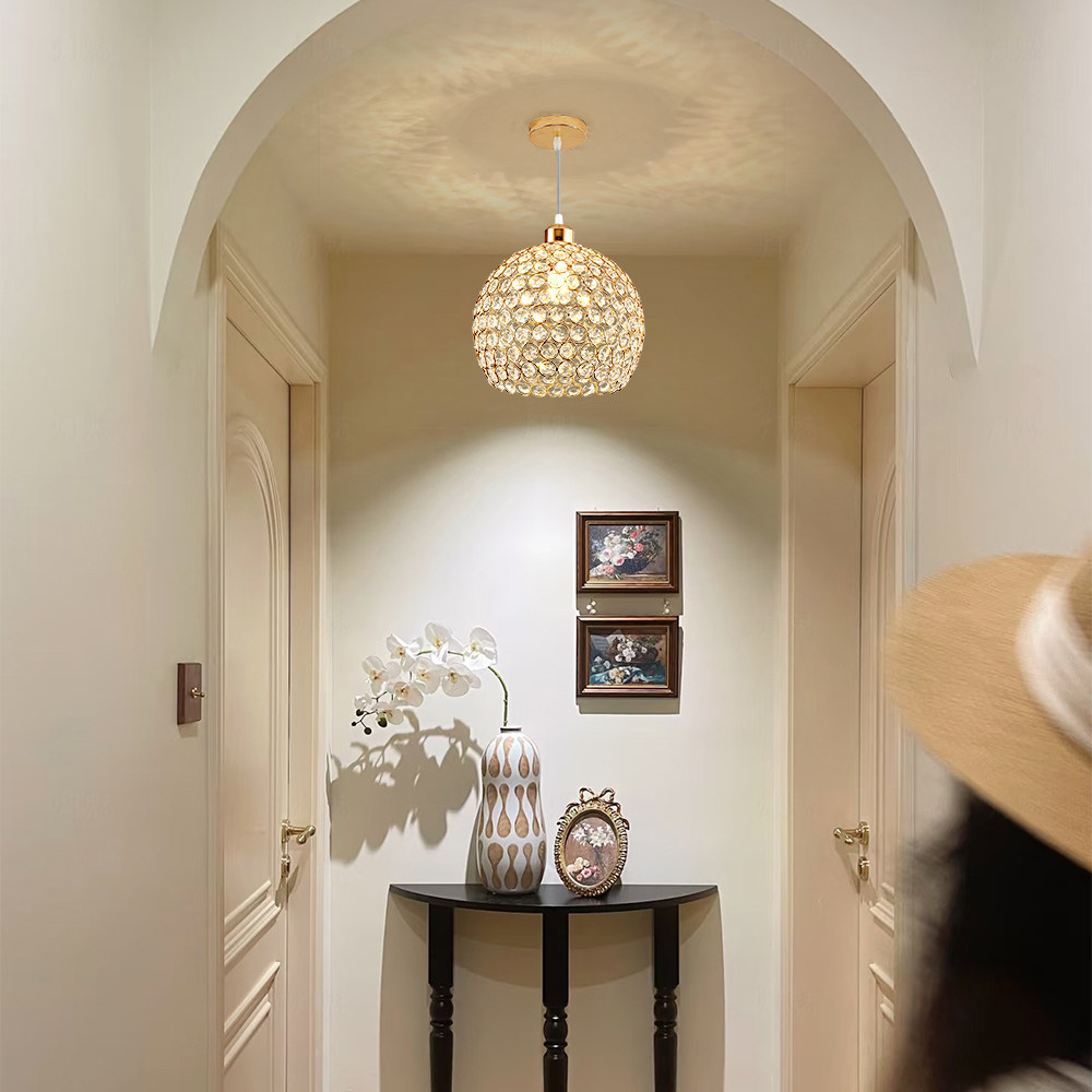 【梦幻星球】玄关阳台吊灯过道走廊门厅高级感小吊灯法式水晶灯具,家装灯饰光源,床头/玄关/吧台/过道吊灯,淘宝优惠券,粉丝福利购,淘宝优惠卷