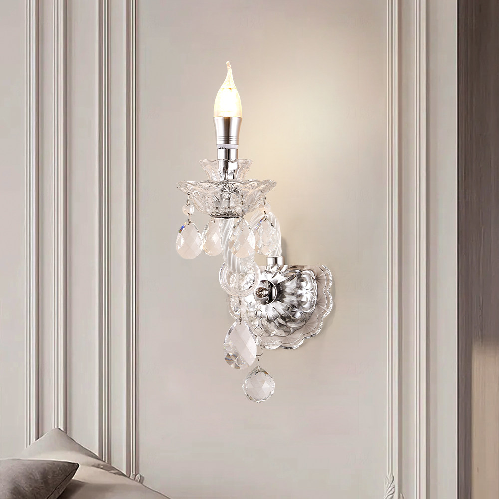 灯魅法式轻奢水晶壁灯卧室床头现代高级感复古装饰客厅背景墙壁灯