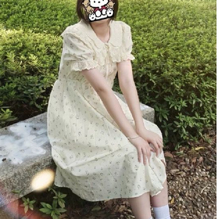 初中生12岁娃娃领碎花裙子2025年夏款大童女孩甜美可爱日系连衣裙