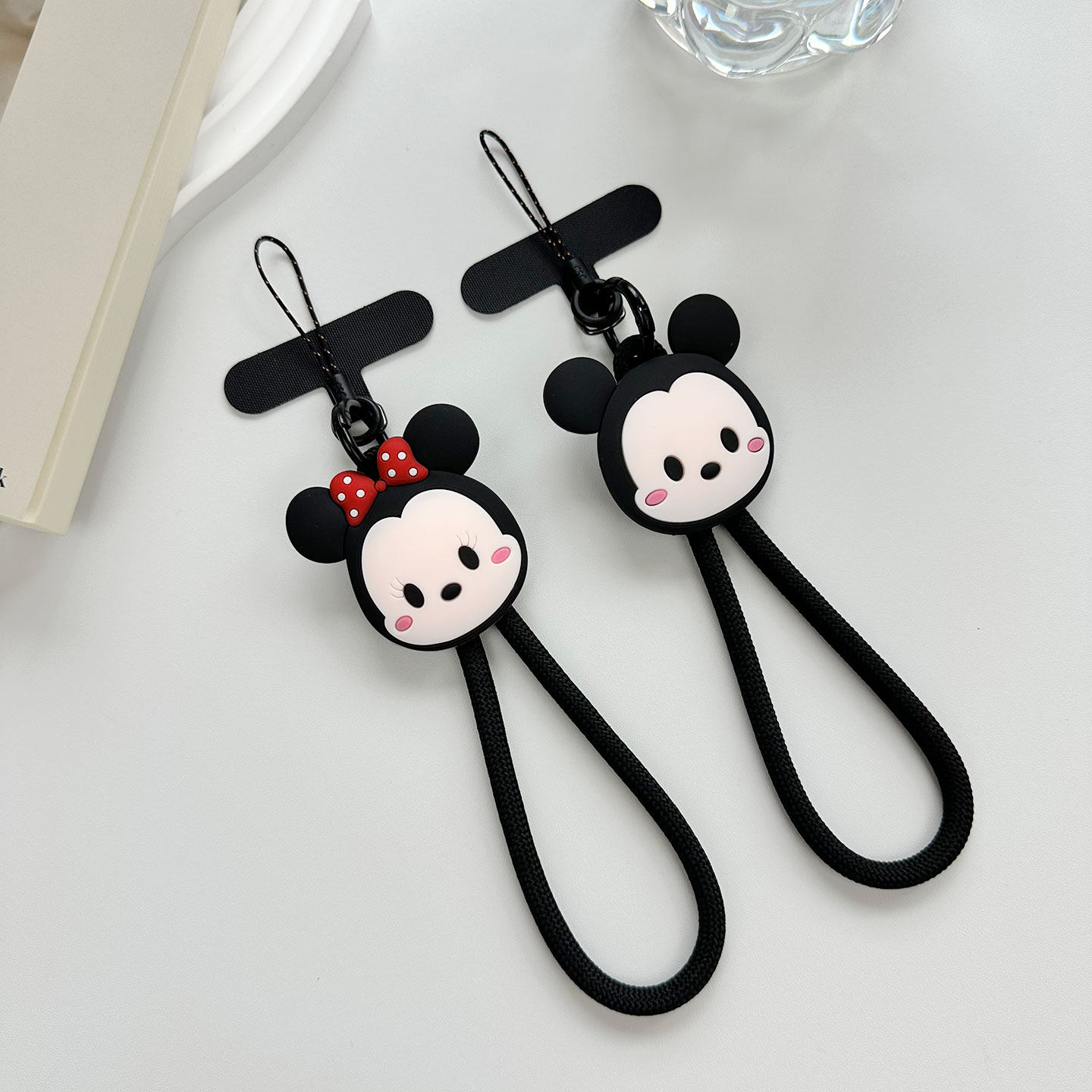 手机挂绳短款手腕卡通米妮米奇手机链结实耐用手拎防盗垫片钥匙扣
