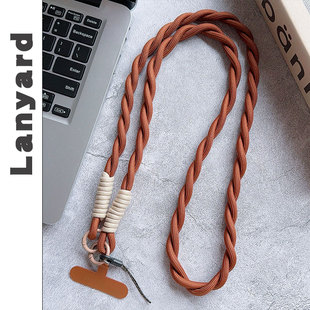 斜挎背带长款手机挂绳双扣麻花万能绳子包包相机挂链便携户外防摔