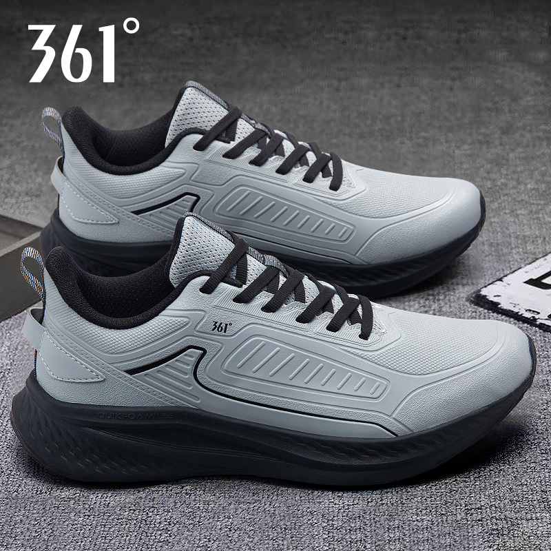 361休闲运动鞋皮面防水跑步鞋男