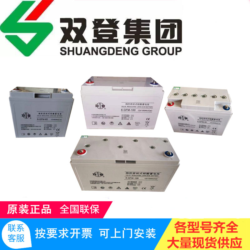 双登蓄电池12V/6-GFM-26 40 50 65 85 100 120 150 200AH质保三年