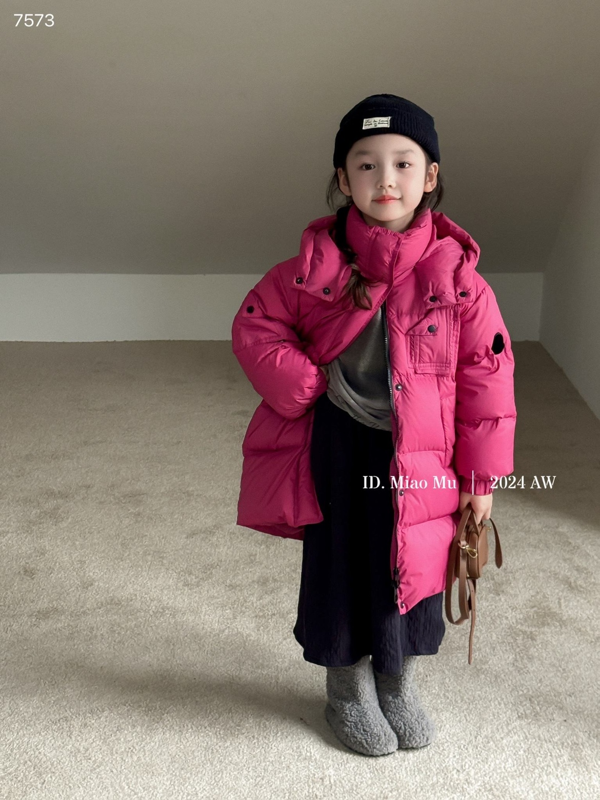 90白鸭绒 三防儿童中长款连帽羽绒服 女童外套棉袄 中大童冬款